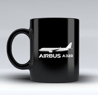 Thumbnail for The Airbus A320 Designed Black Mugs