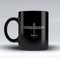 Thumbnail for Propeller Shape Aviation Alphabet Designed Black Mugs