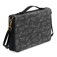 Thumbnail for Paper Airplane & Fly (Gray) Designed PU Accessories Bags Strap Style