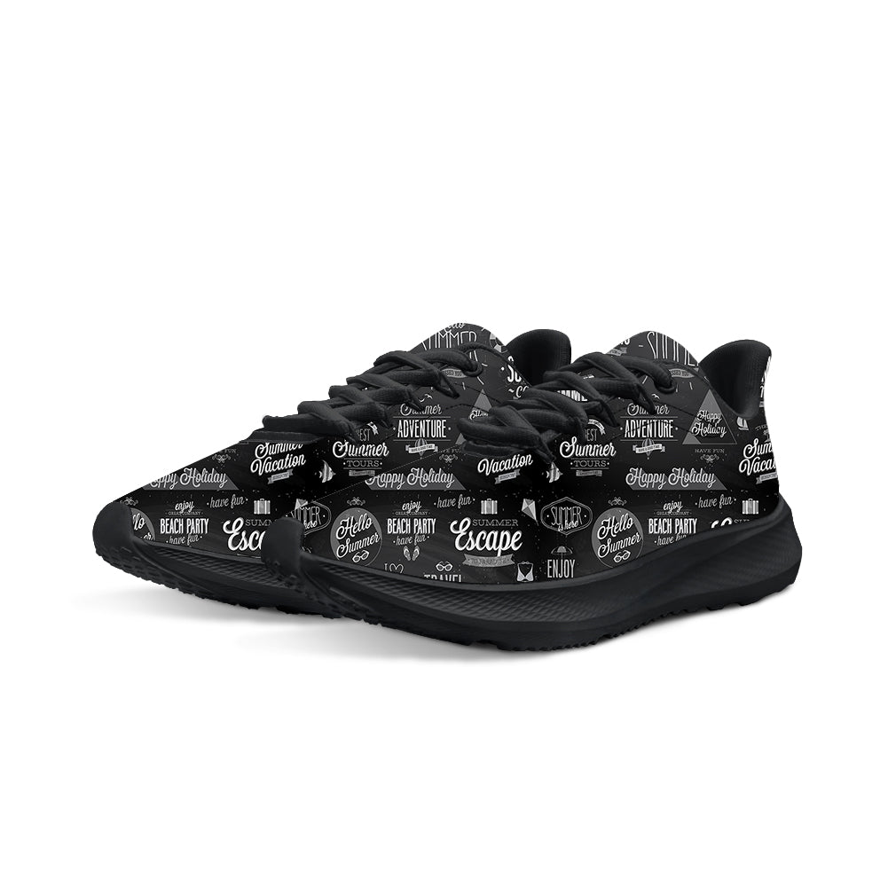Black & White Super Travel Icons Designed Breathable Sport Shoes