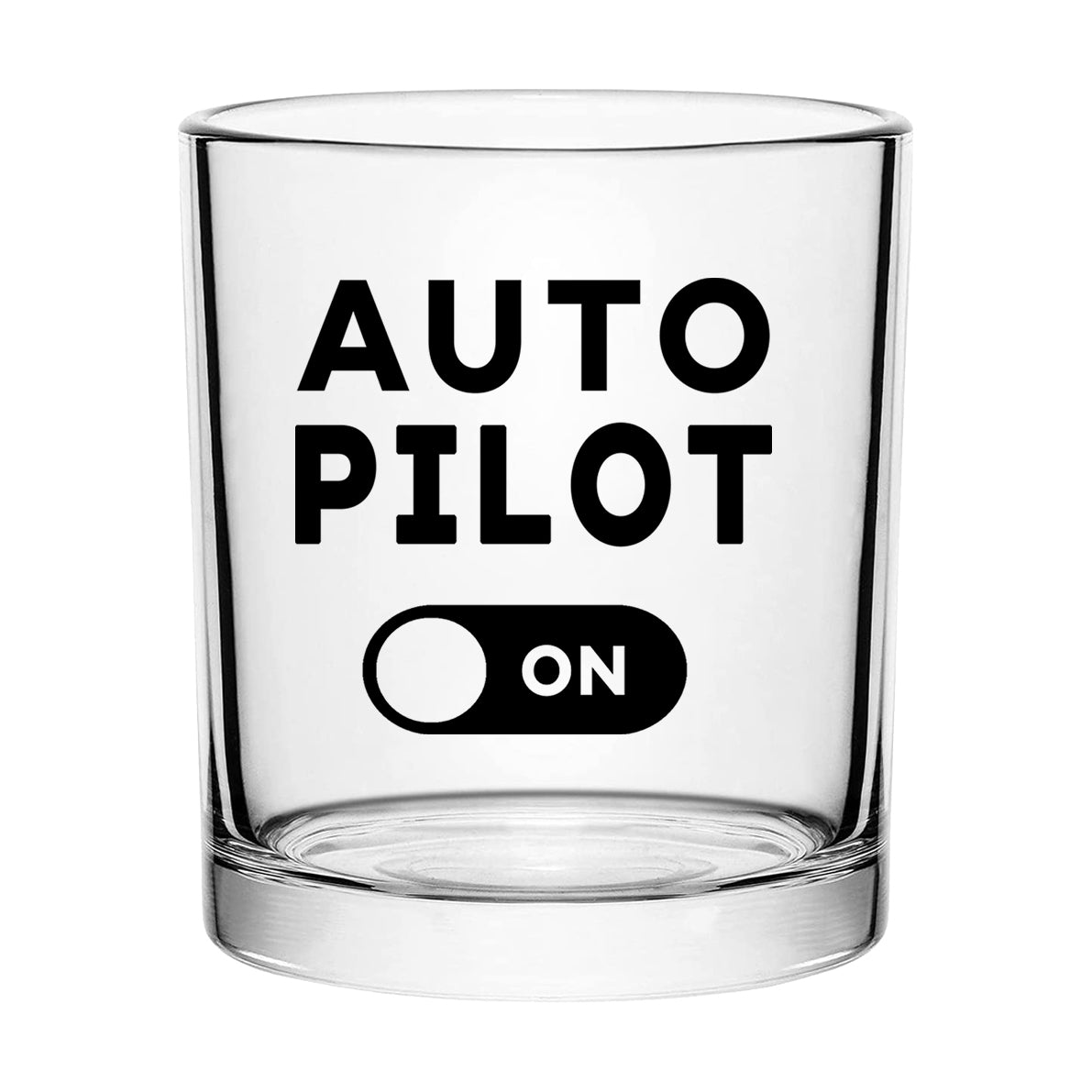 Auto Pilot ON Designed Special Whiskey Glasses