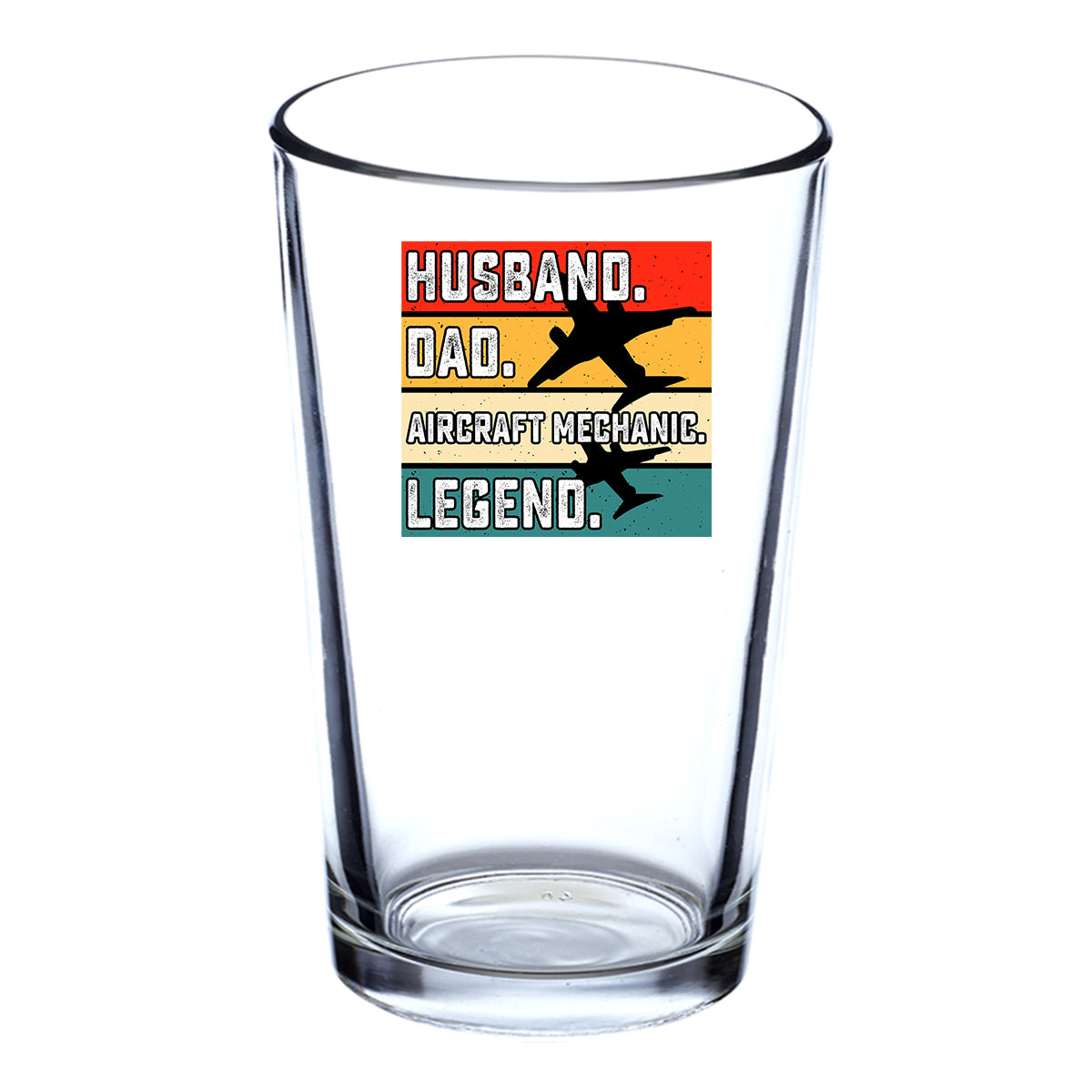 Husband & Dad & Aircraft Mechanic & Legend Designed Beer & Water Glasses