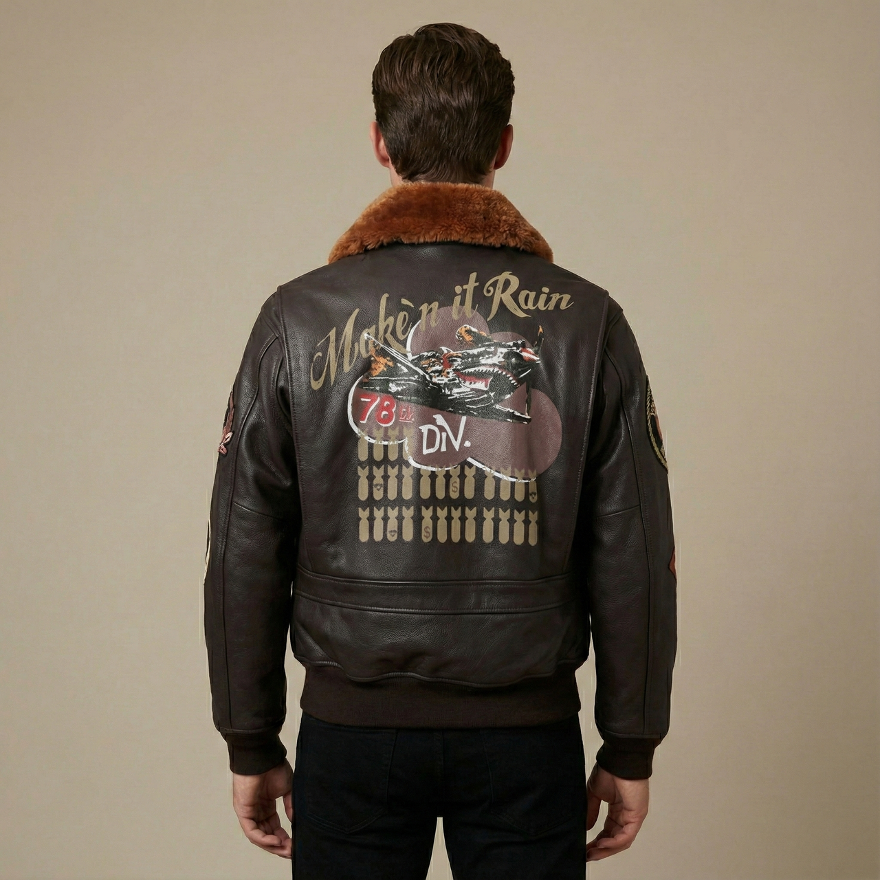 World War II Military Style "Make it Rain" Pilot Bomber Jackets