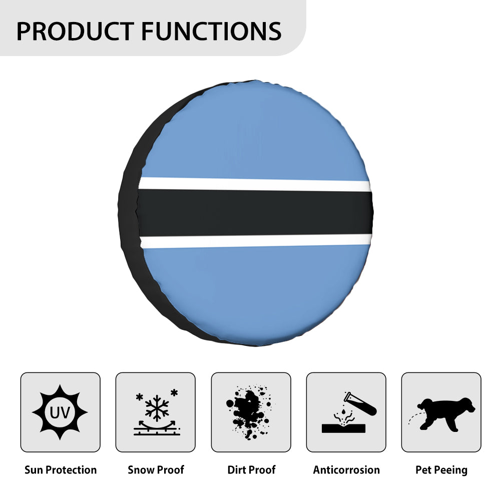 Botswana Flag Designed Tire Cover Cases