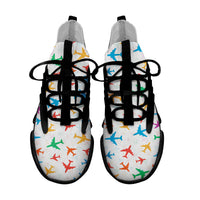Thumbnail for Cheerful Seamless Airplanes Designed Fashion Running Shoes