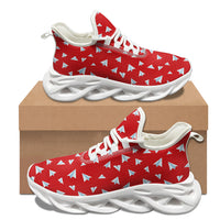 Thumbnail for Paper Airplanes (Red) Designed Sports Running Jogging Shoes