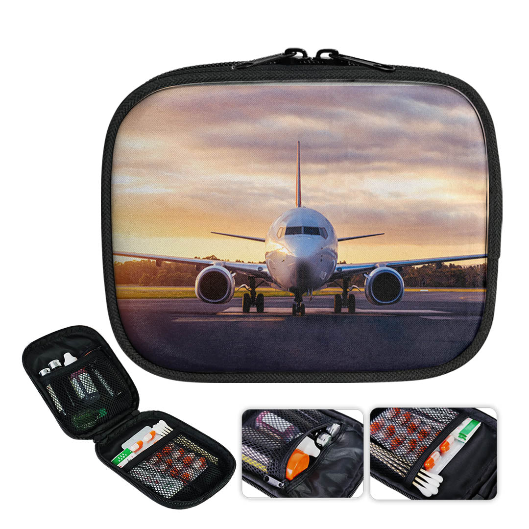Face to Face with Boeing 737-800 During Sunset (2) Designed Travel & Medical Storage Bags