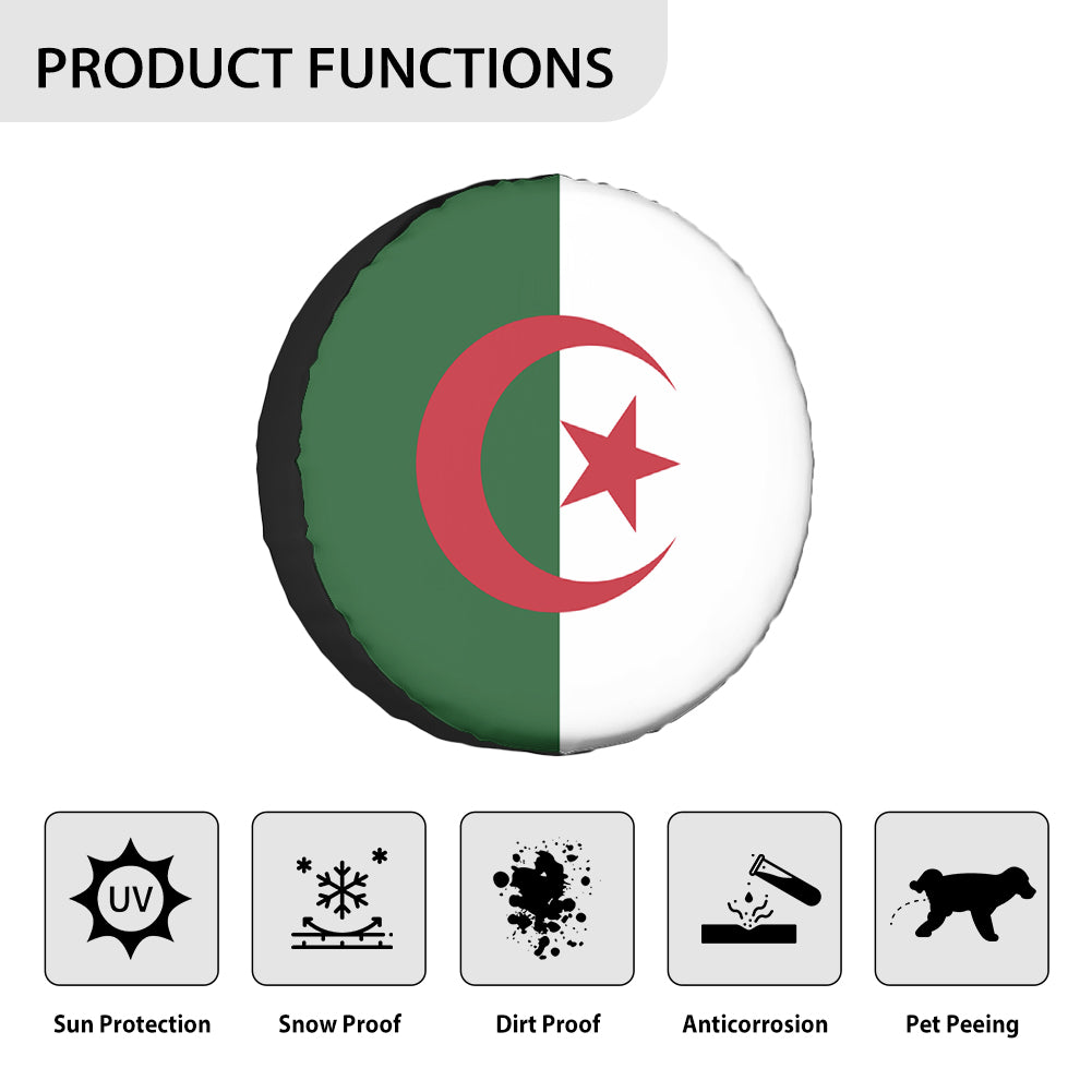 Algeria Flag Designed Tire Cover Cases