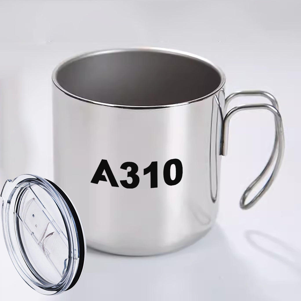 A310 Flat Text Designed Stainless Steel Portable Mugs