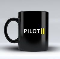 Thumbnail for Pilot & Stripes (2 Lines) Designed Black Mugs