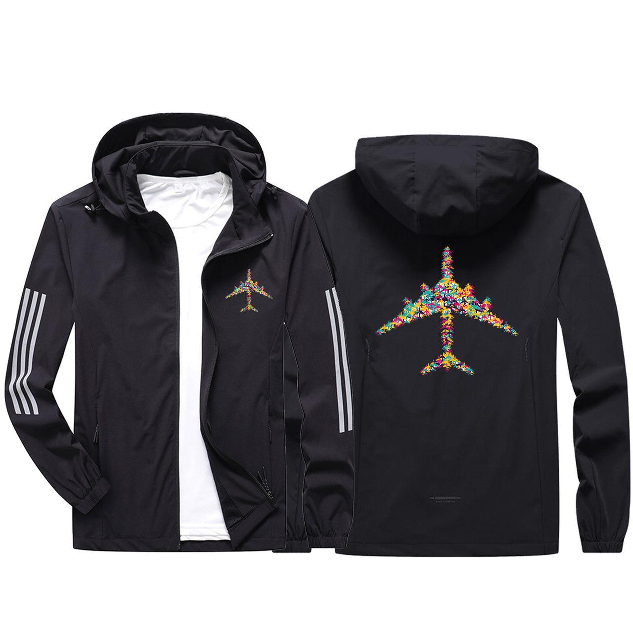 Colourful Airplane Sport & Running Jackets