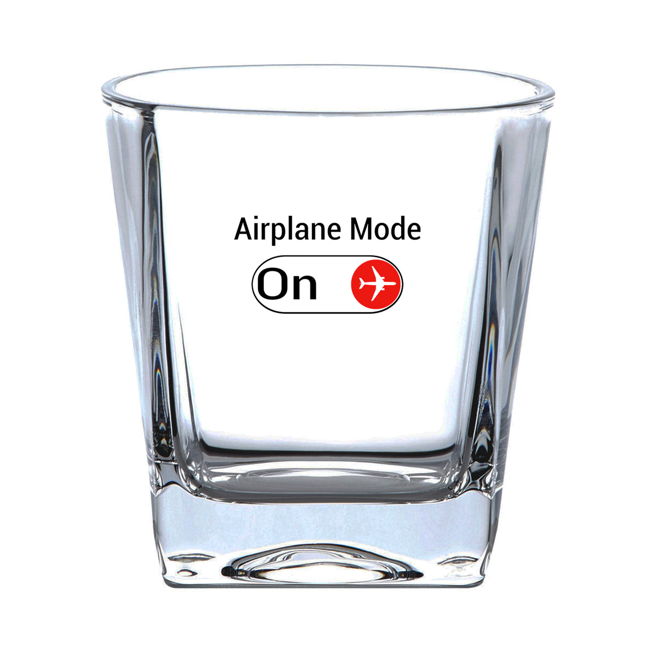 Airplane Mode On Designed Whiskey Glass