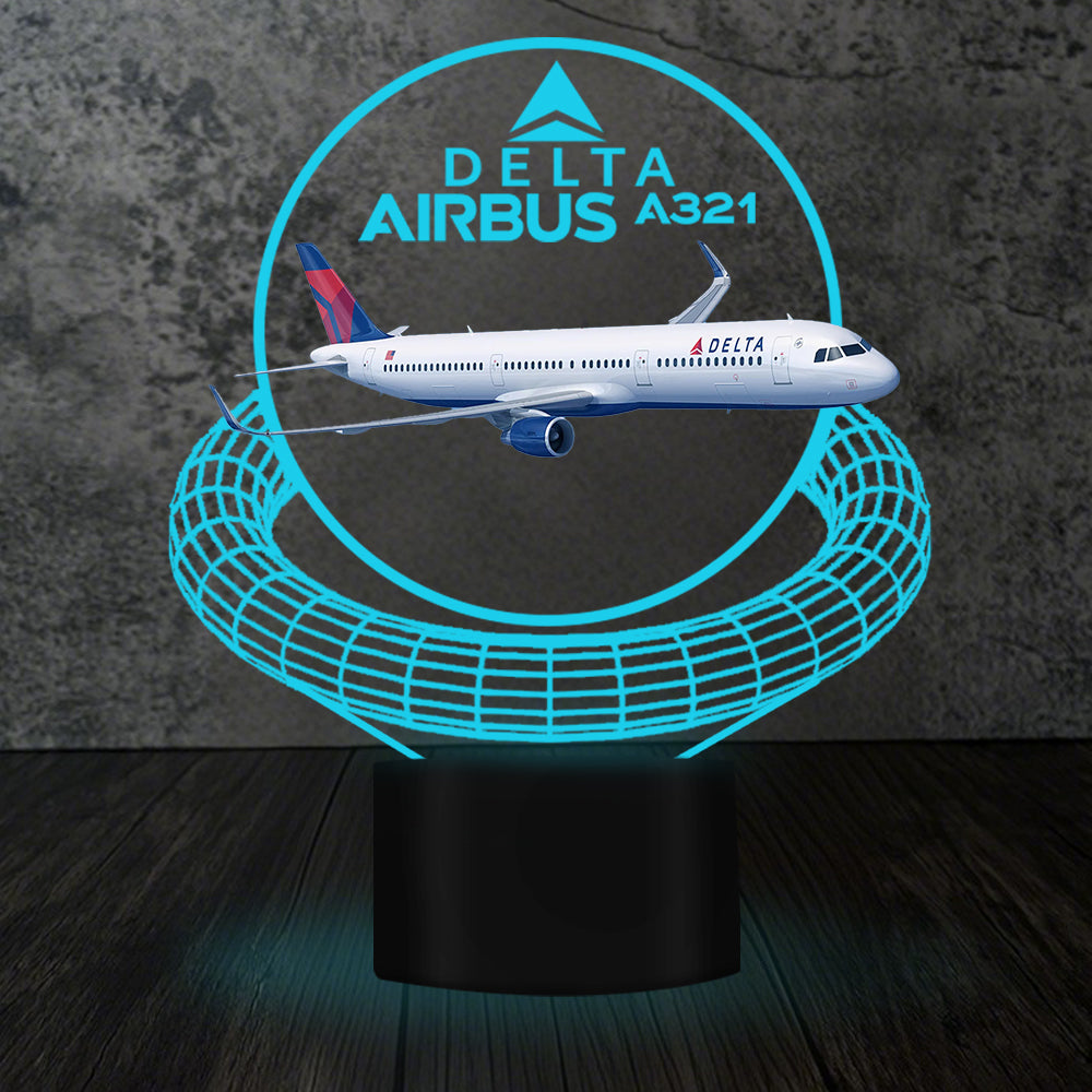 Delta Airlines (Delta Air Lines) Airbus A321 Designed 3D Lamp