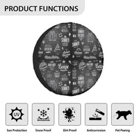 Thumbnail for Black & White Super Travel Icons 2 Designed Tire Cover Cases