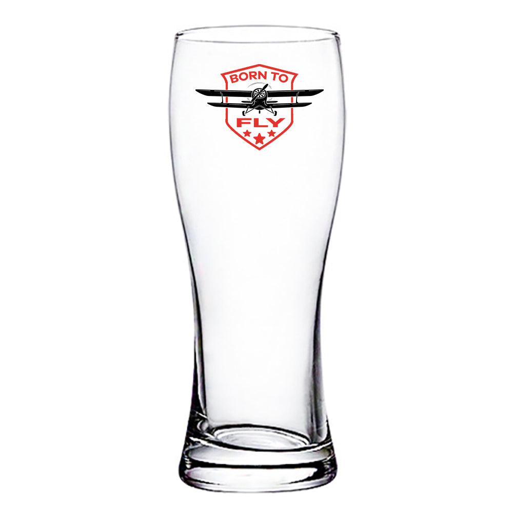 Super Born To Fly Designed Pilsner Beer Glasses