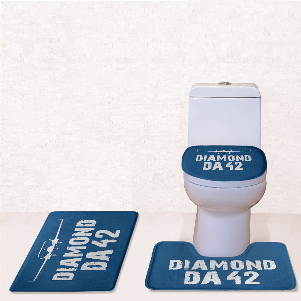 Diamond DA42 & Plane Designed Toilet Seat Cover Three-piece Set