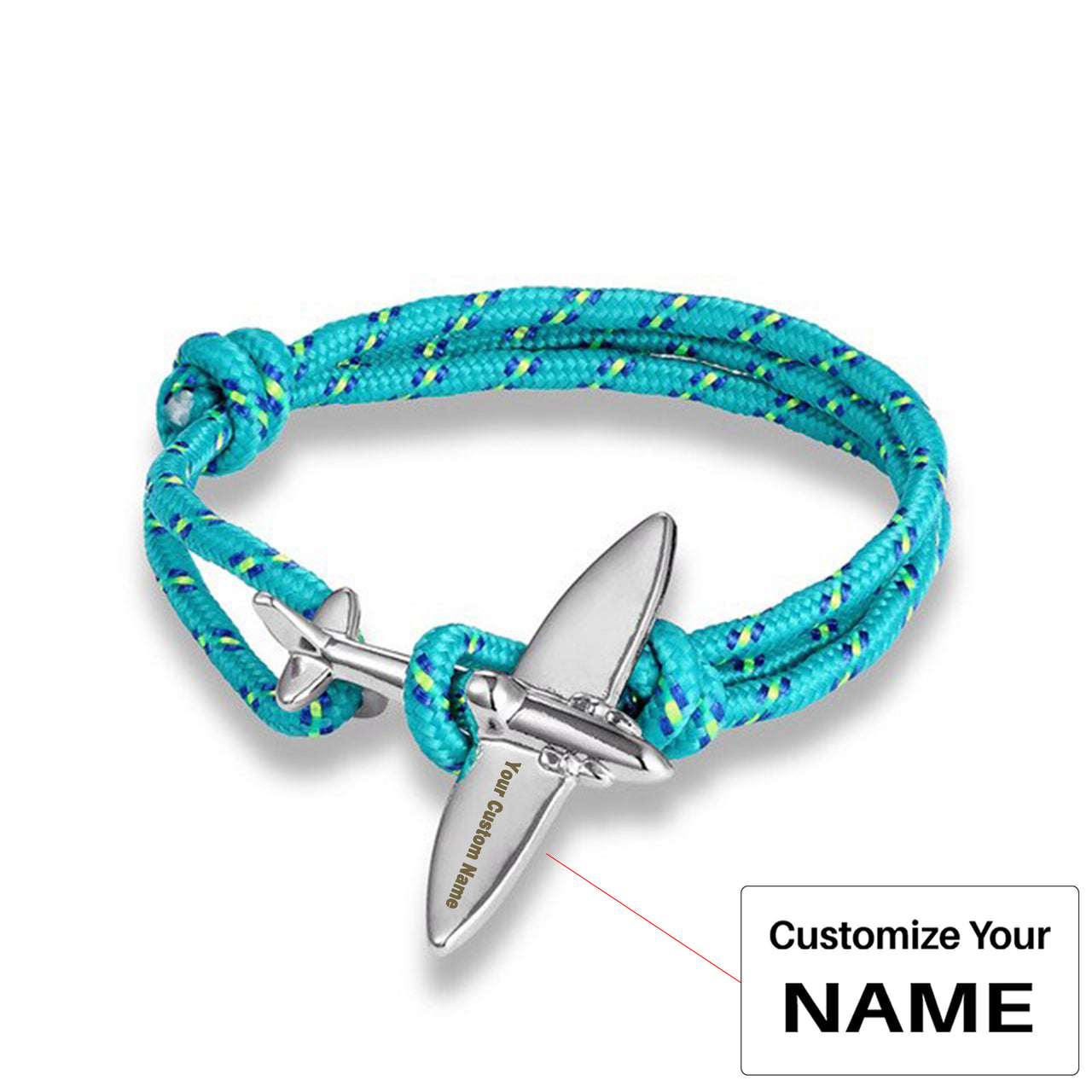 (Edition 4) - Thinner & Small Airplane Designed Bracelets Silver (Adjustable)