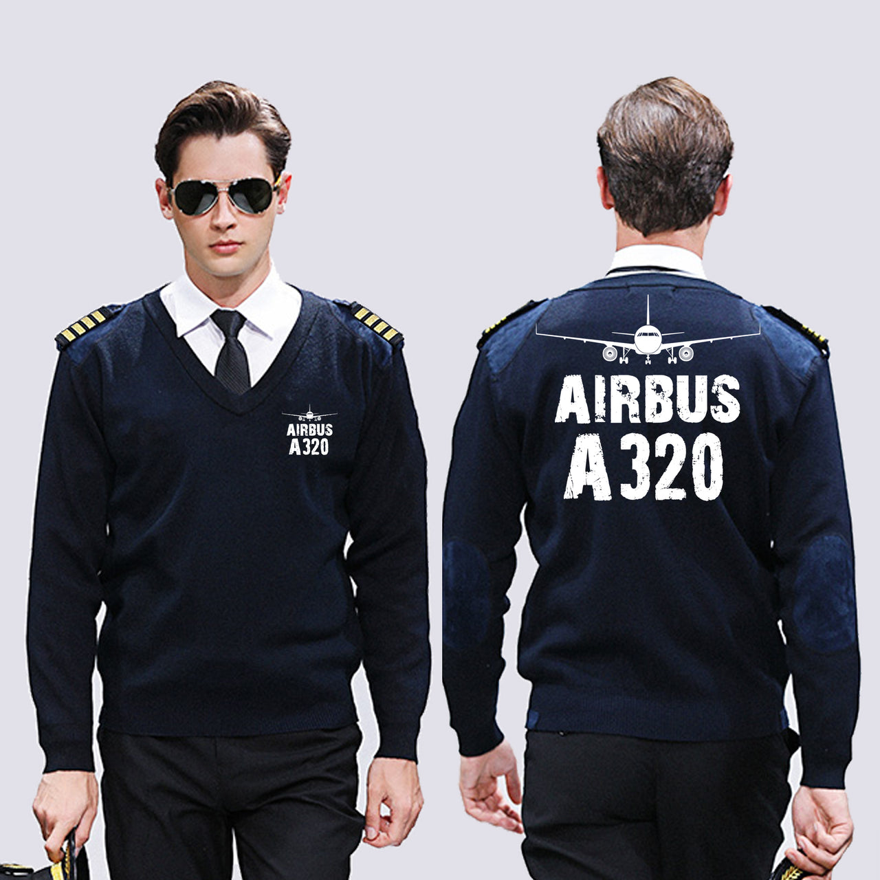 Airbus A320 & Plane Designed Wool Pilot Sweaters