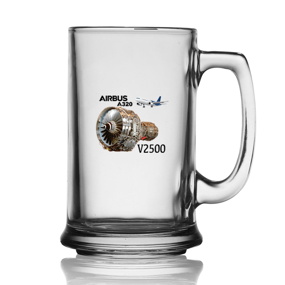 Airbus A320 & V2500 Engine Designed Beer Glass with Holder