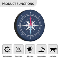 Thumbnail for Blue Stylish Compass Designed Designed Tire Cover Cases
