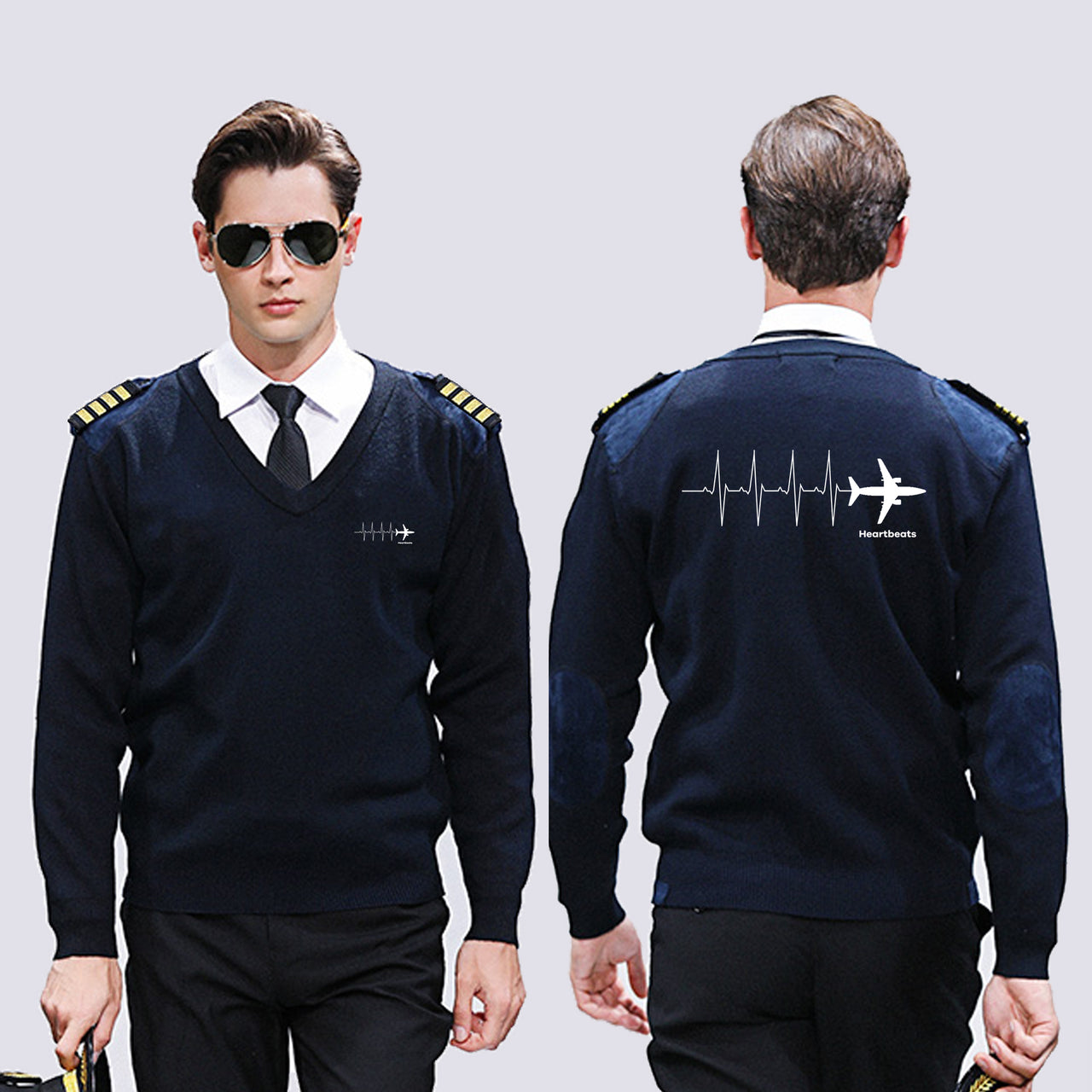 Aviation Heartbeats Designed Wool Pilot Sweaters