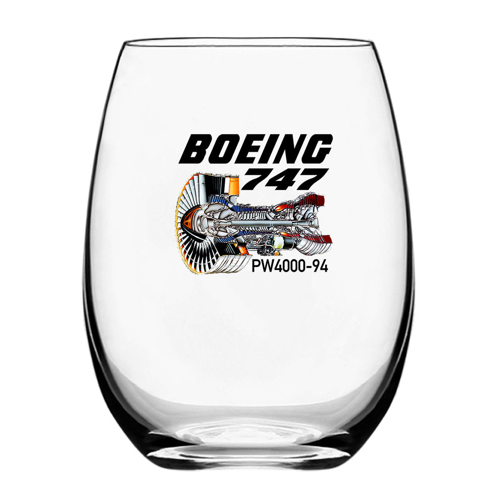 Boeing 747 & PW4000-94 Engine Designed Water & Drink Glasses