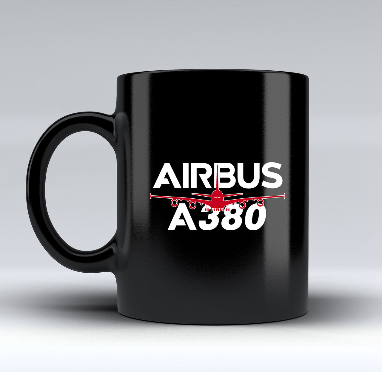 Amazing Airbus A380 Designed Black Mugs