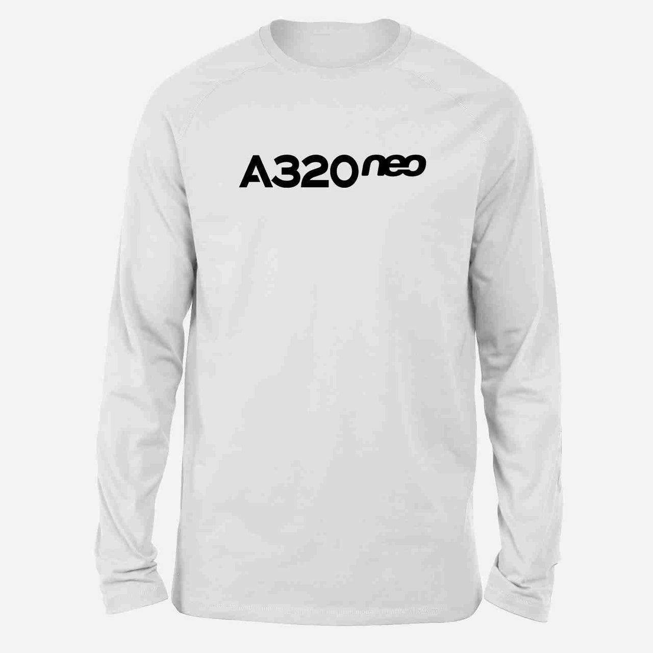 A320neo & Text Designed Long-Sleeve T-Shirts