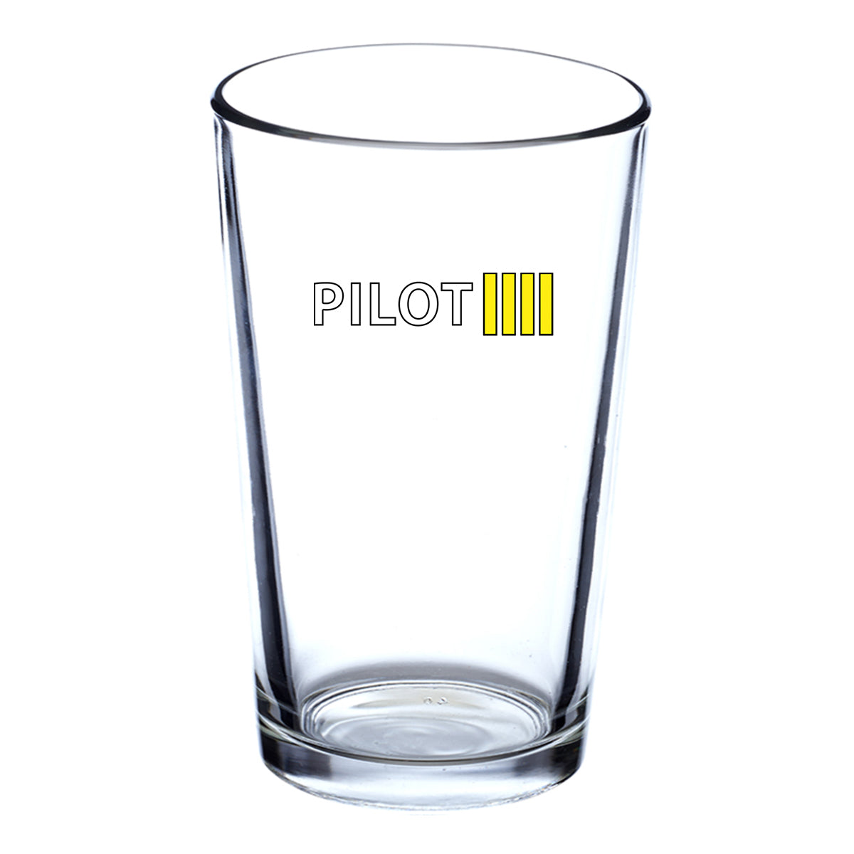 Pilot & Stripes (4 Lines) Designed Beer & Water Glasses