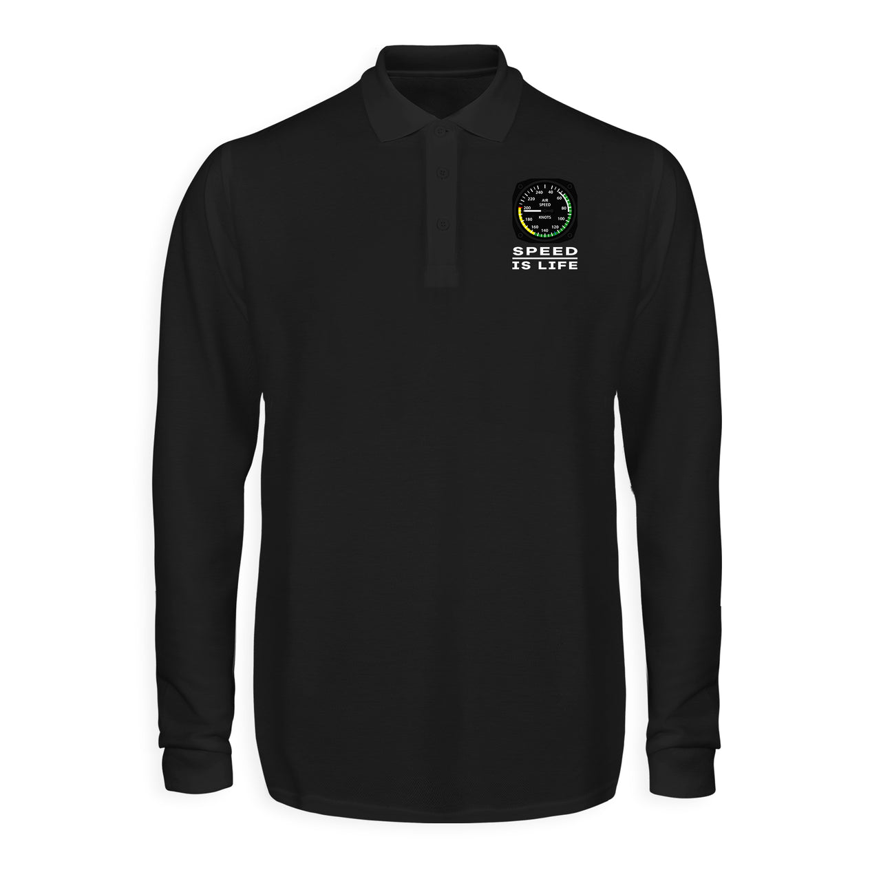 Speed Is Life Designed Long Sleeve Polo T-Shirts