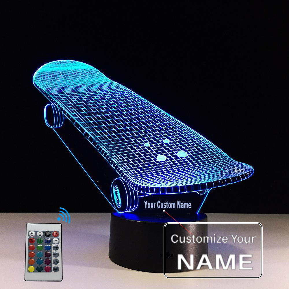 3D Skateboard Designed Night Lamp