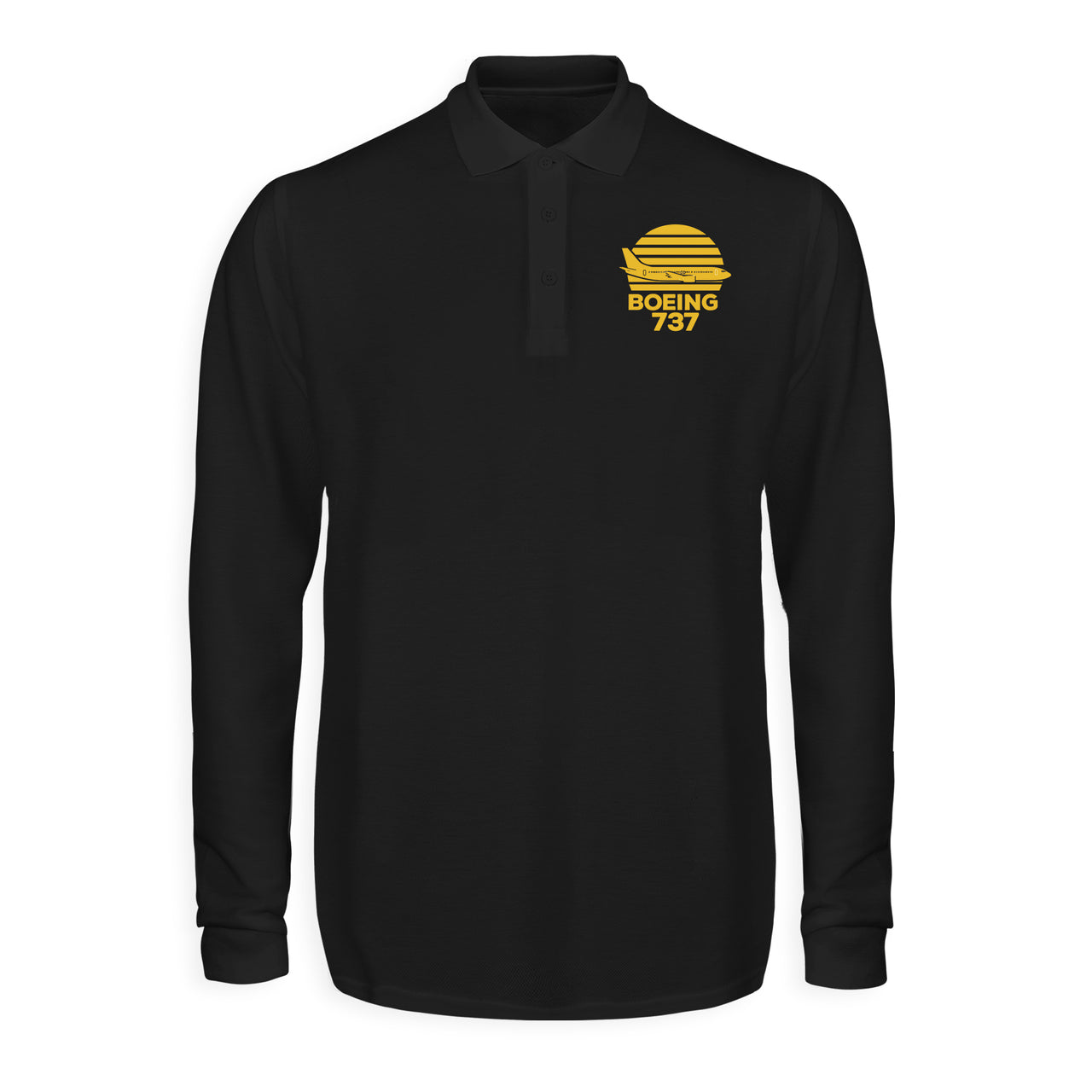 Retro Boeing 737 Designed Long Sleeve Polo T-Shirts