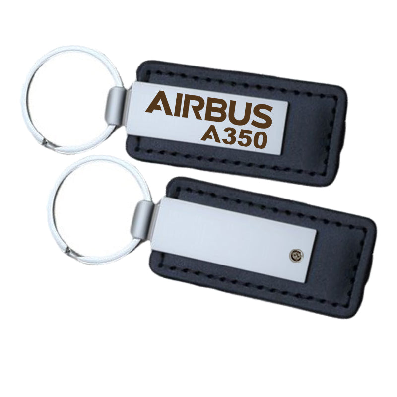 Airbus A350 & Text Faux Leather Key Chains