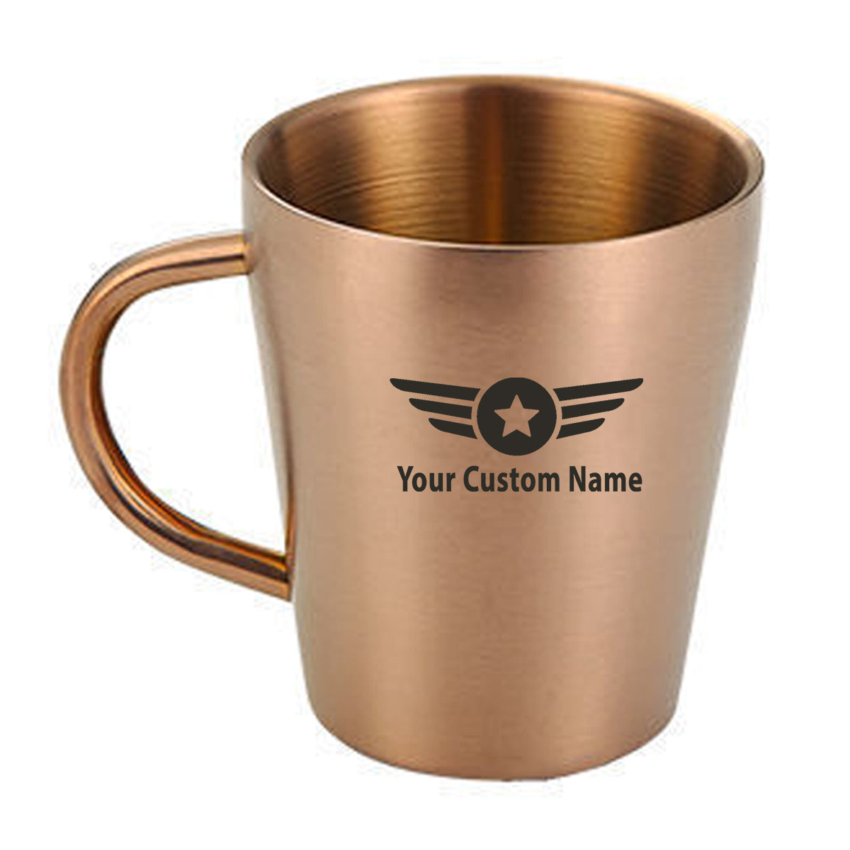 Custom Name (Badge 4) Designed Stainless Steel Coffee Mugs