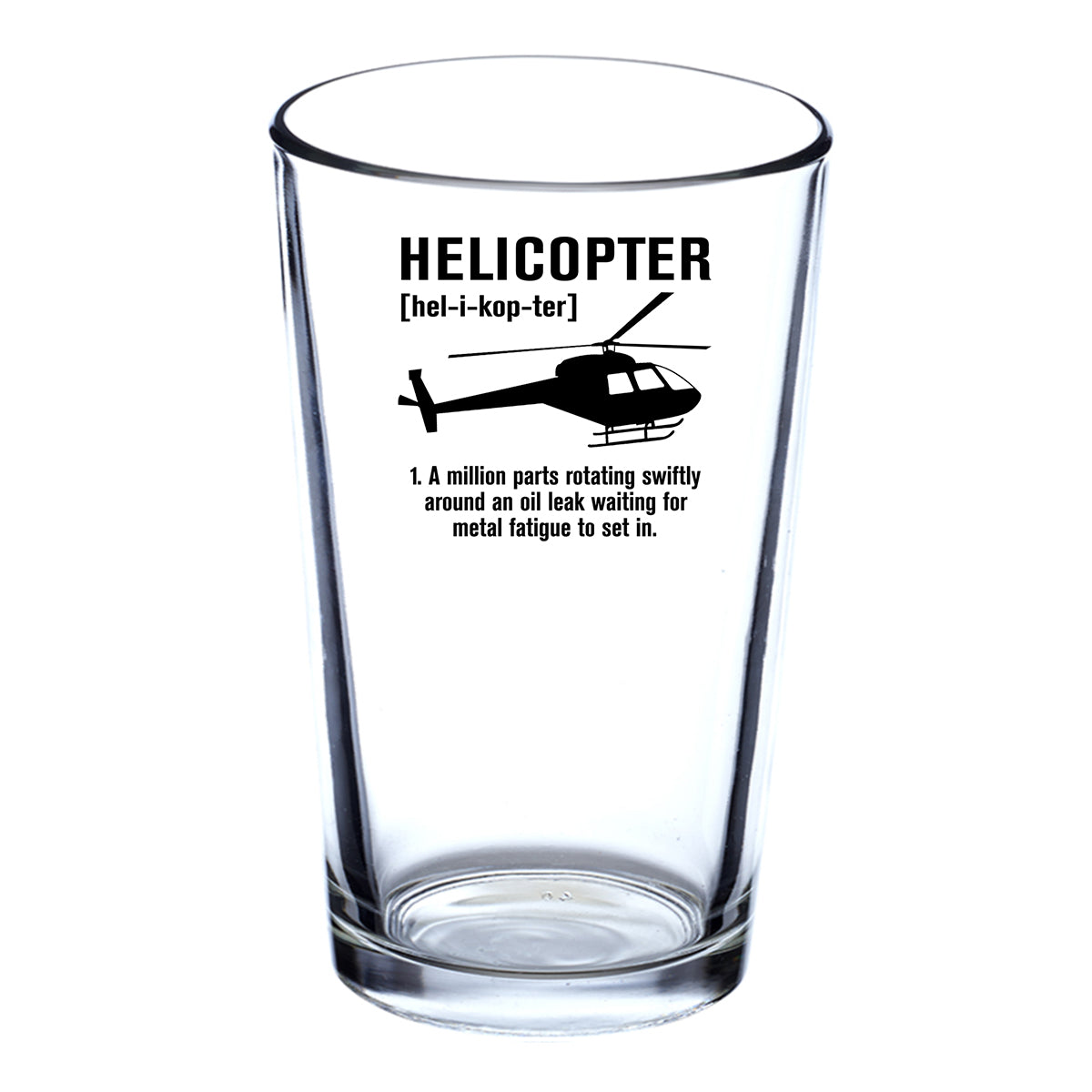 Helicopter [Noun] Designed Beer & Water Glasses
