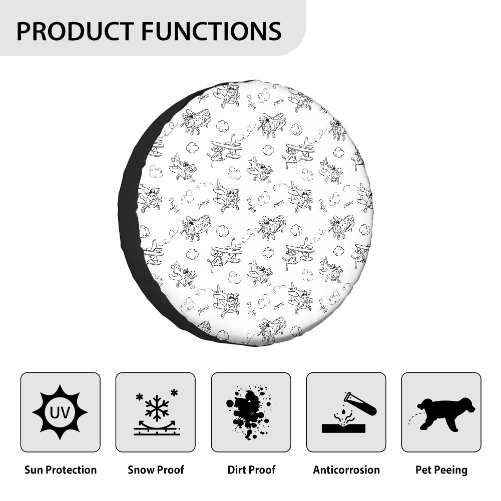 Cartoon Planes 2 Designed Tire Cover Cases