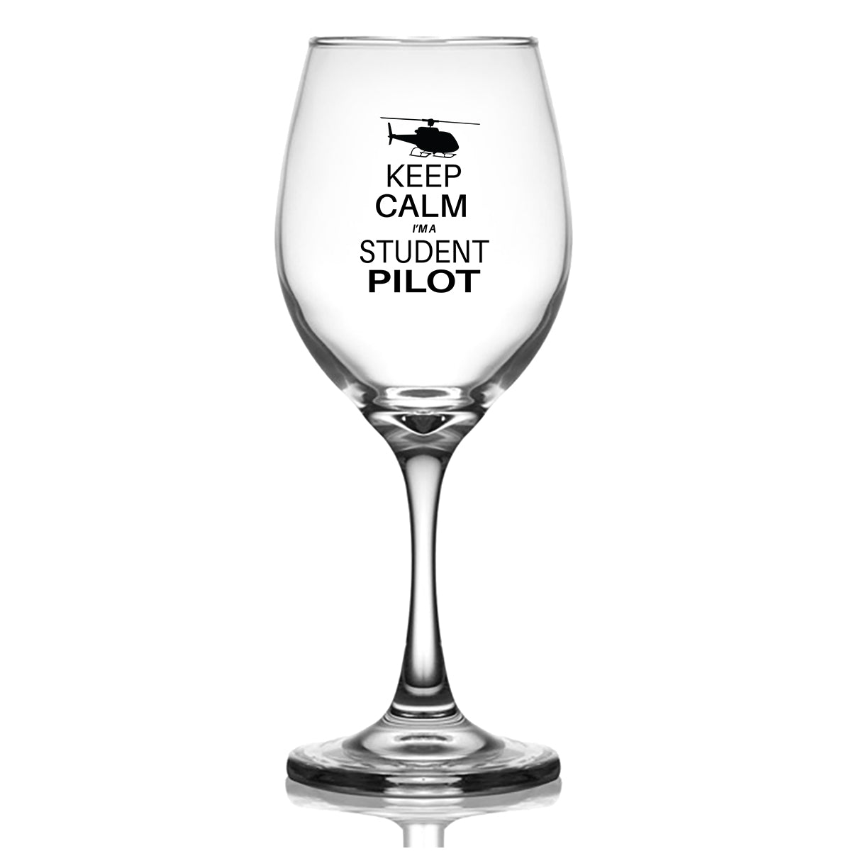 Student Pilot (Helicopter) Designed Wine Glasses
