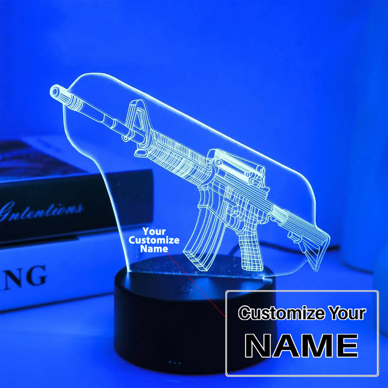 Creative Gun 3D Designed Night Lamp