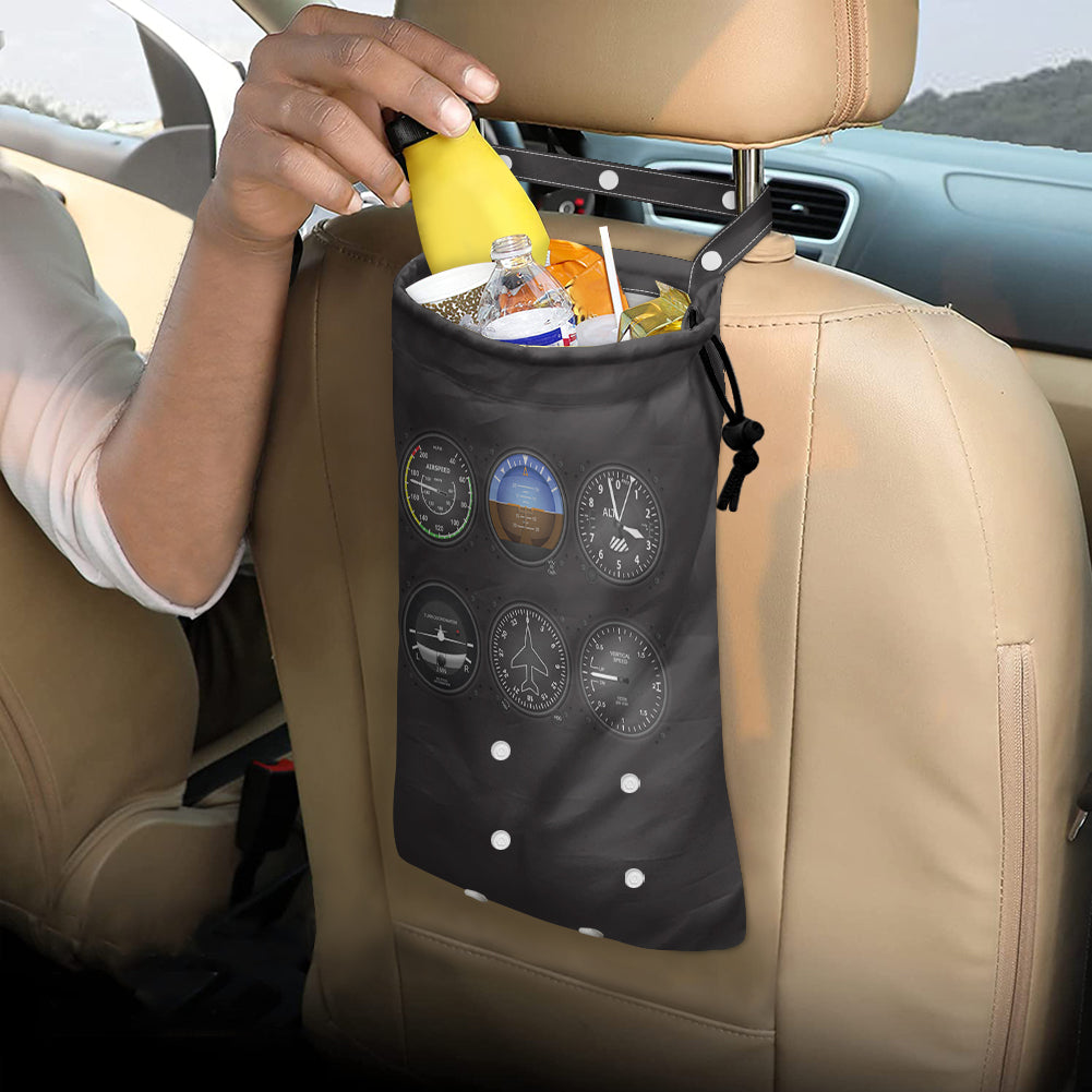 Airplane Instruments Designed Car Folding Garbage Bags