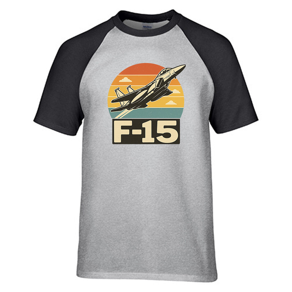 Retro Fighter Jet F15 Designed Raglan T-Shirts