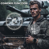 Thumbnail for TANK 3 Men's Digital Watch Sports Calories  Compass Waterproof 50M