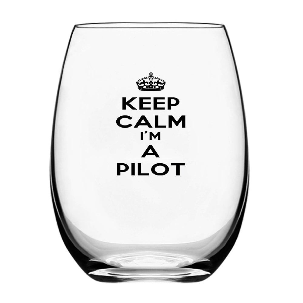 Keep Calm I'm a Pilot Designed Water & Drink Glasses
