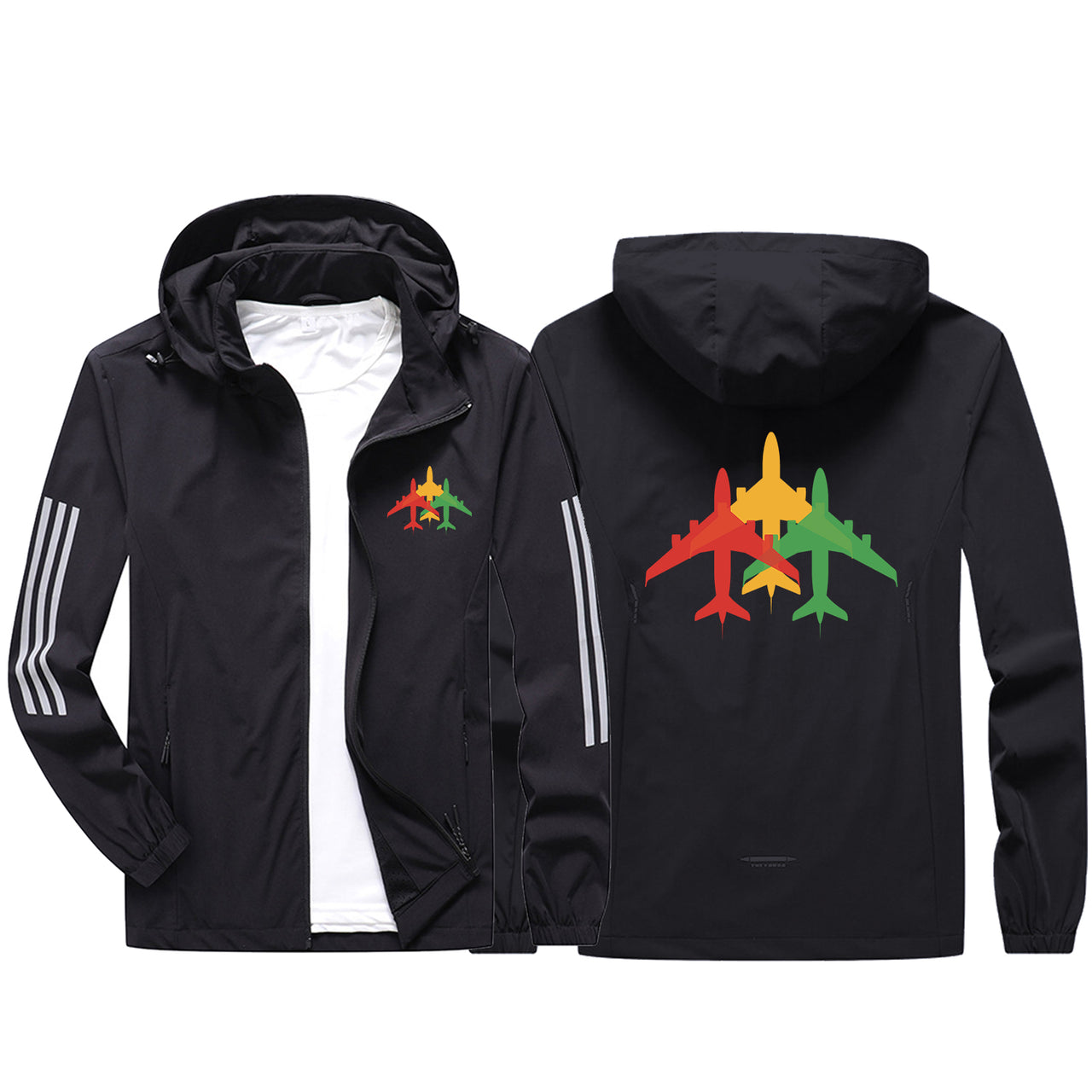 Colourful 3 Airplanes Sport & Running Jackets