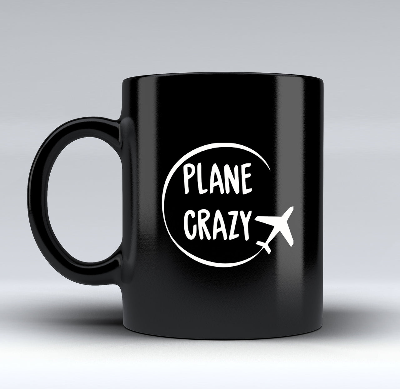 Plane Crazy Designed Black Mugs