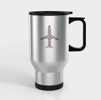 Thumbnail for Airplane Shape Aviation Alphabet Designed Travel Mugs (With Holder)