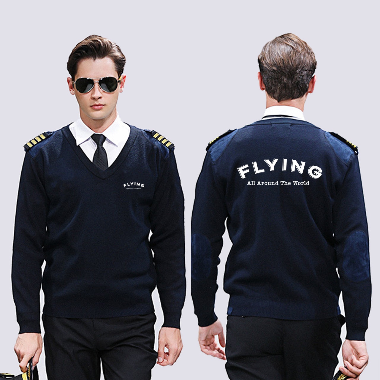 Flying All Around The World Designed Wool Pilot Sweaters