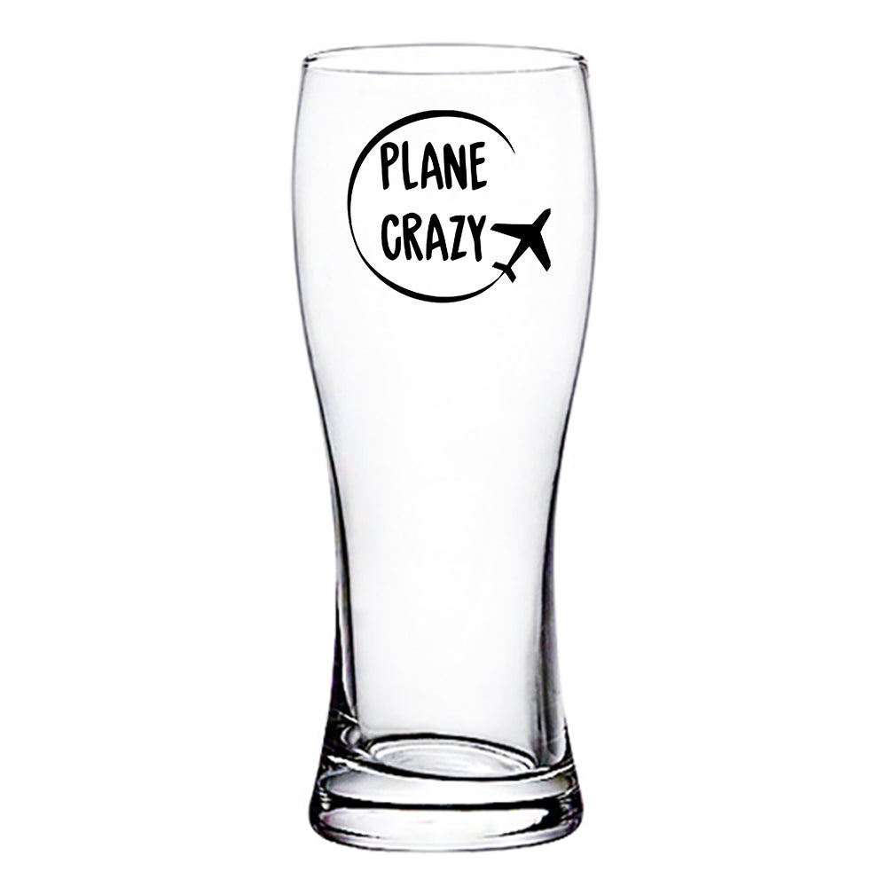 Plane Crazy Designed Pilsner Beer Glasses