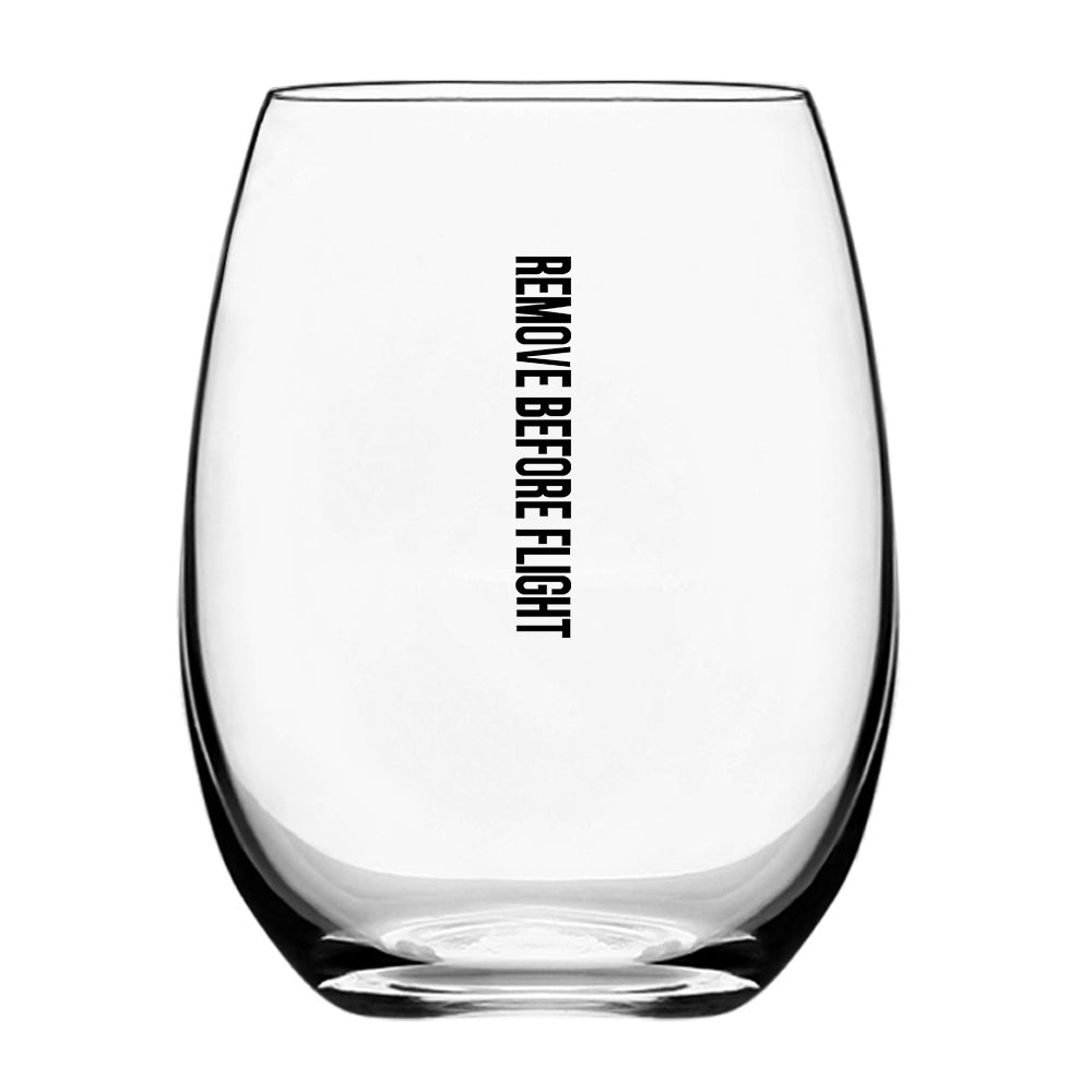 Remove Before Flight 3 Designed Water & Drink Glasses