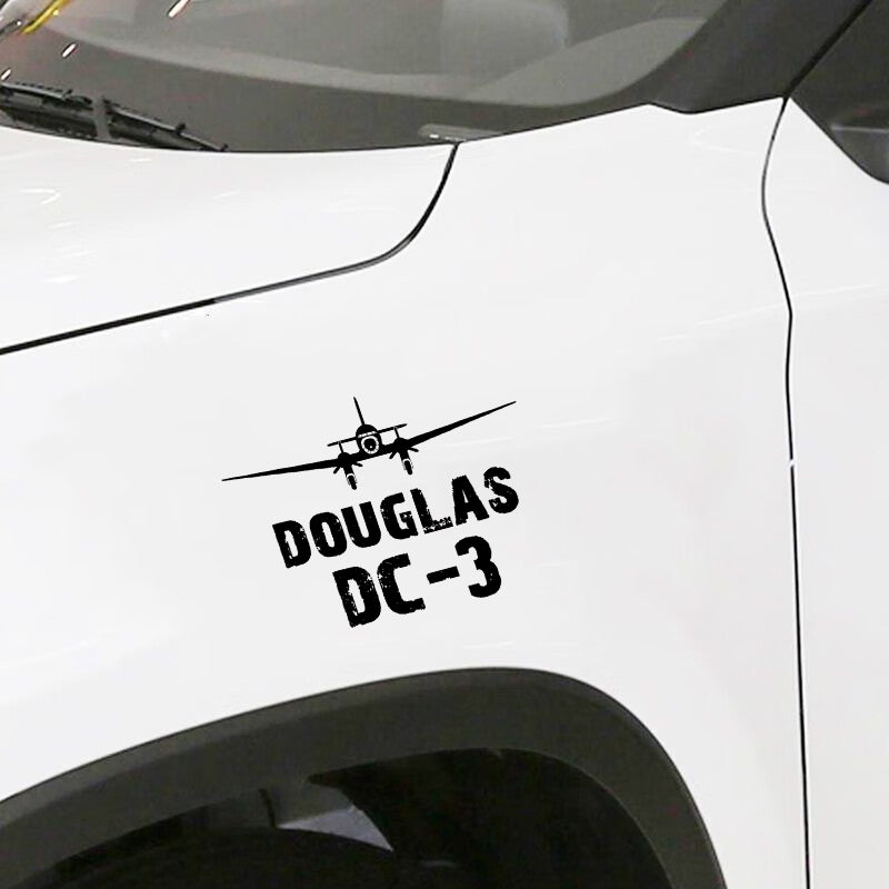 Douglas DC-3 & Plane Designed Car Sticker