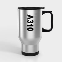Thumbnail for A310 Text Designed Travel Mugs (With Holder)